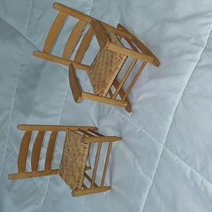Vintage handcrafted miniature Ozark chairs